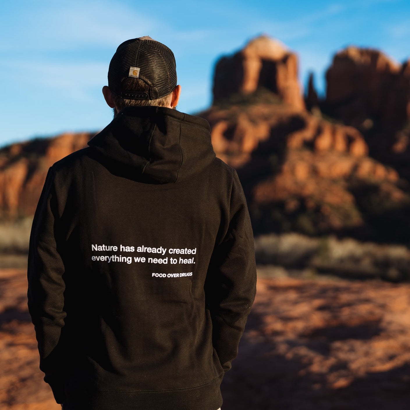 FOOD OVER DRUGS Organic Sweatshirt Hoodie